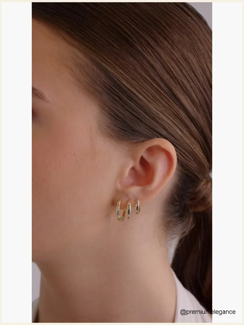 3 Pair Gold Hoop Earrings Set - 14K Gold Plated Hypoallergenic Huggies